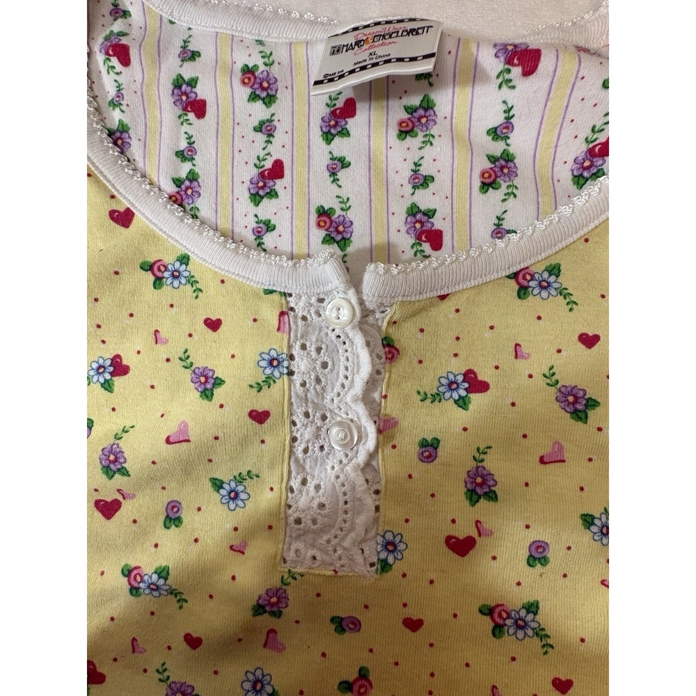 Mary Engelbreit Dream Wear  XL Nightgown Yellow Floral "Cup of Kindness" - Picture 4 of 12